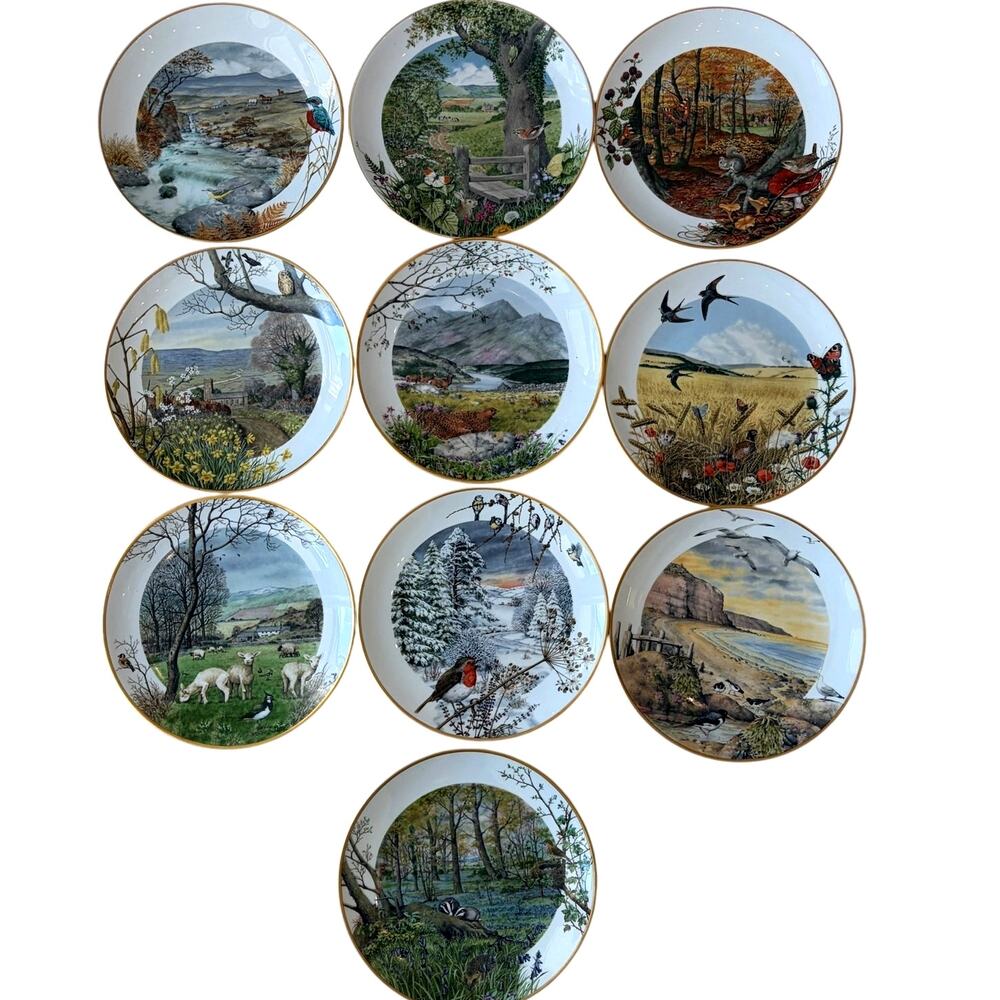 Peter Banett Franklin Fine Porcelain Plate Set of 10 Seasons Vintage